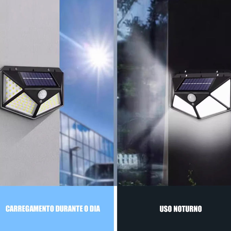 Super Luz com Sensor de Movimento e Painel Solar