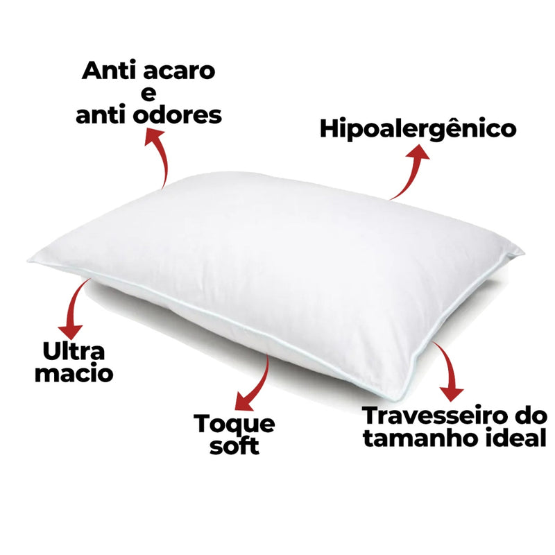 Travesseiro Luxuoso com Penas e Plumas de Ganso