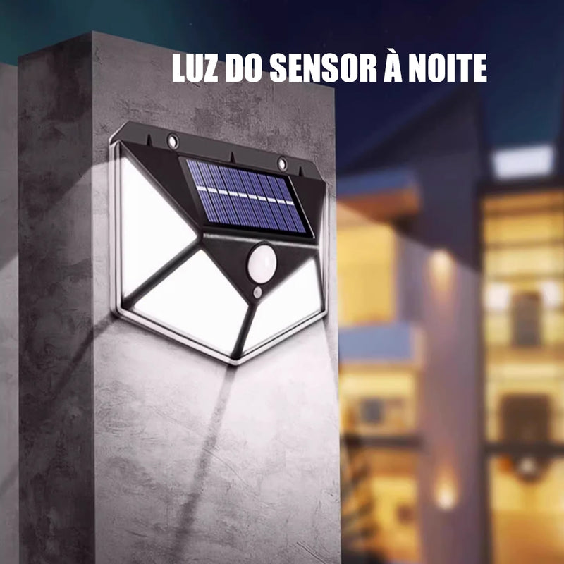 Super Luz com Sensor de Movimento e Painel Solar