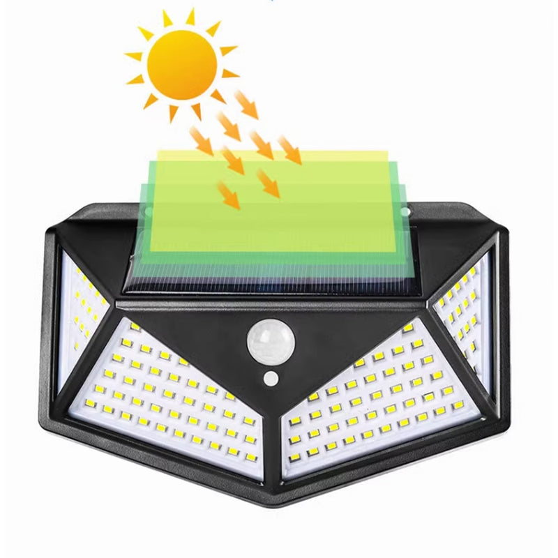 Super Luz com Sensor de Movimento e Painel Solar