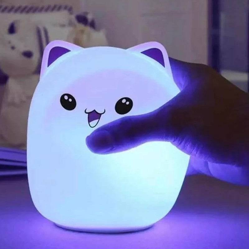 Gato Abajur - Muda de Cor com Sensor ao Toque