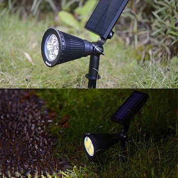 Kit com 2 Luz de Foco Externa com Painel Solar